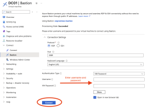 Connect to virtual machine using Bastion