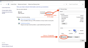 Showing ethernet page