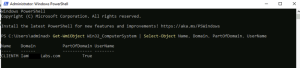Using powershell to verify domain login.